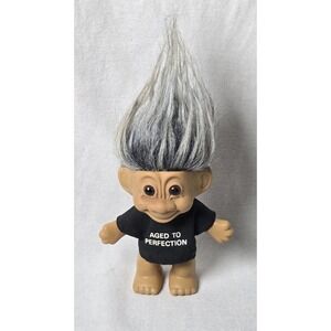 Russ Troll Doll‎ Figure # 18320 Aged To Perfection Tshirt Gray Hair 90's Vintage
